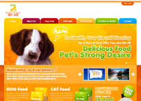 橙黄宠物粮食网页模板